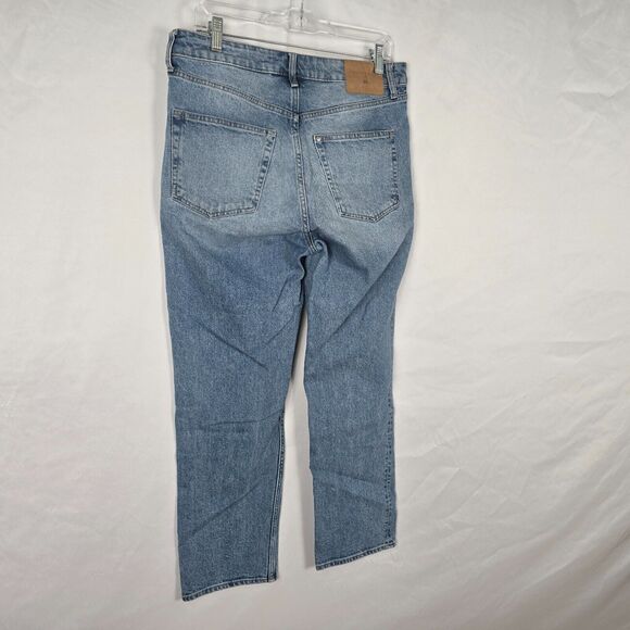 H&M Jeans Women's 10 Blue Medium Wash High Rise Brock Collection Straight - Picture 15 of 16
